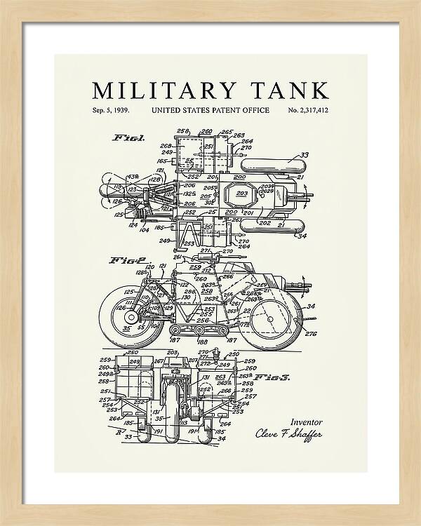 Military Tank Minimalist Patent Us2317412