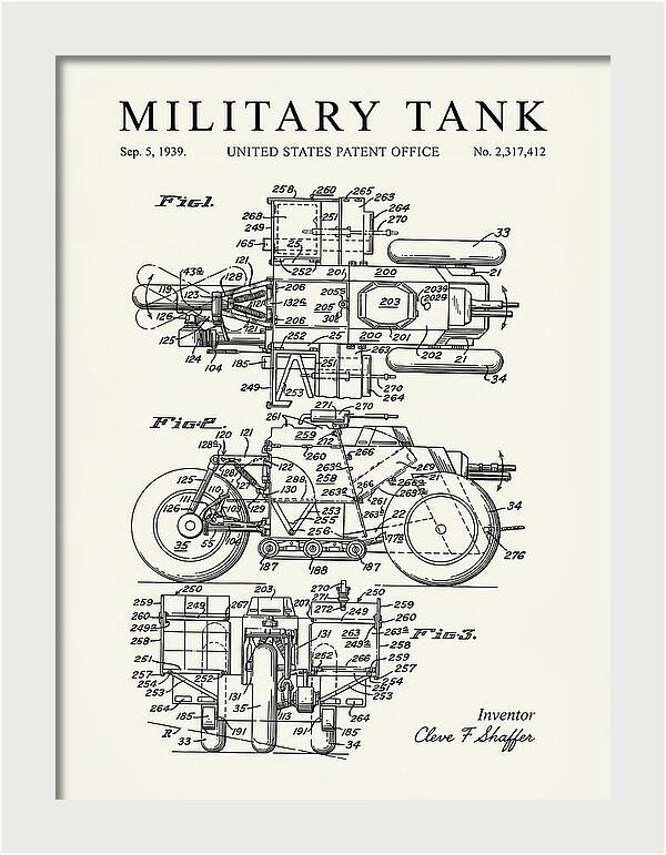 Military Tank Minimalist Patent Us2317412