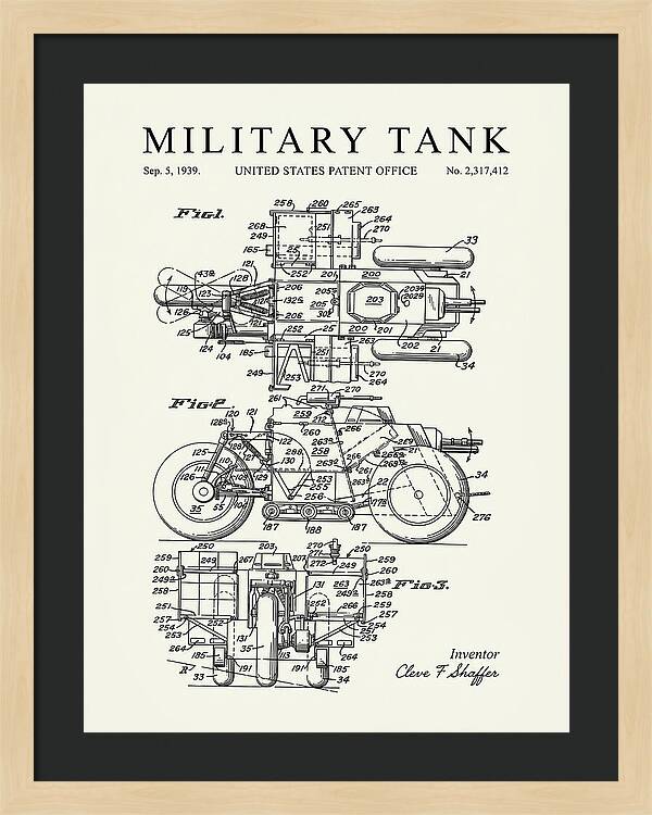 Military Tank Minimalist Patent Us2317412