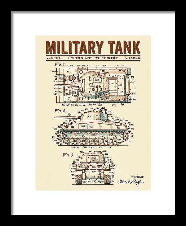 Military Tank Retro Patent Us2317412