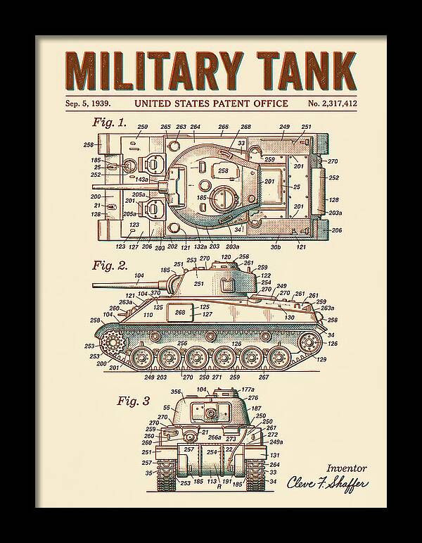 Military Tank Retro Patent Us2317412