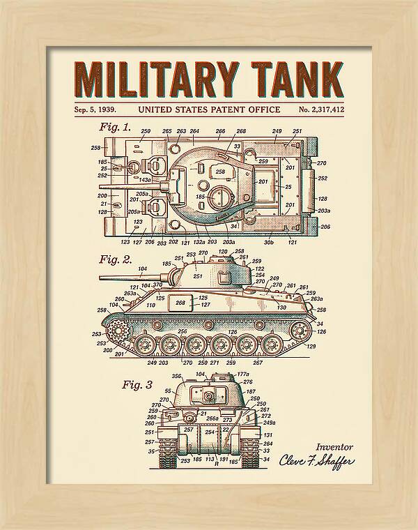 Military Tank Retro Patent Us2317412