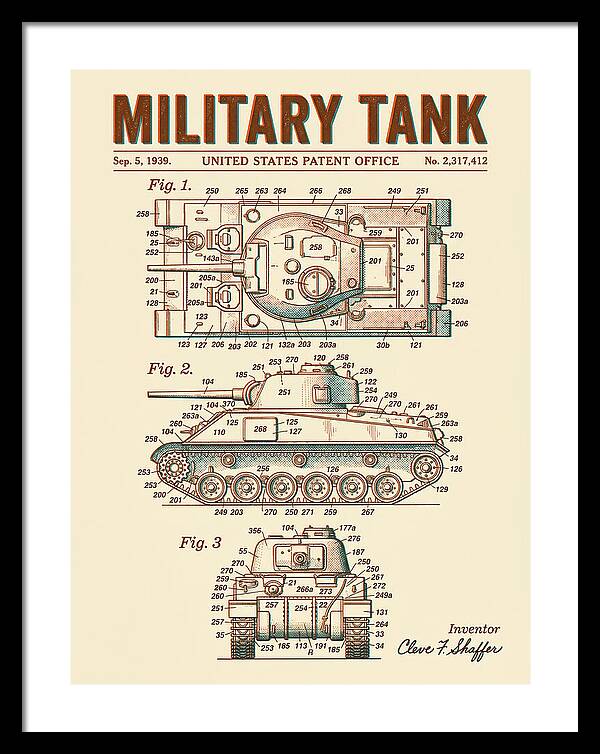 Military Tank Retro Patent Us2317412