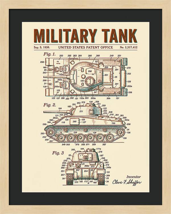 Military Tank Retro Patent Us2317412
