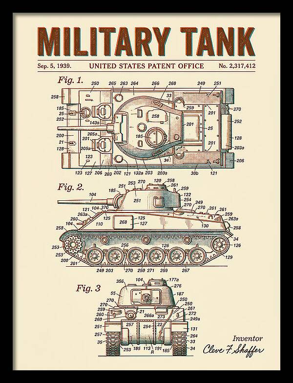 Military Tank Retro Patent Us2317412