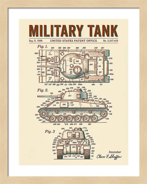 Military Tank Retro Patent Us2317412
