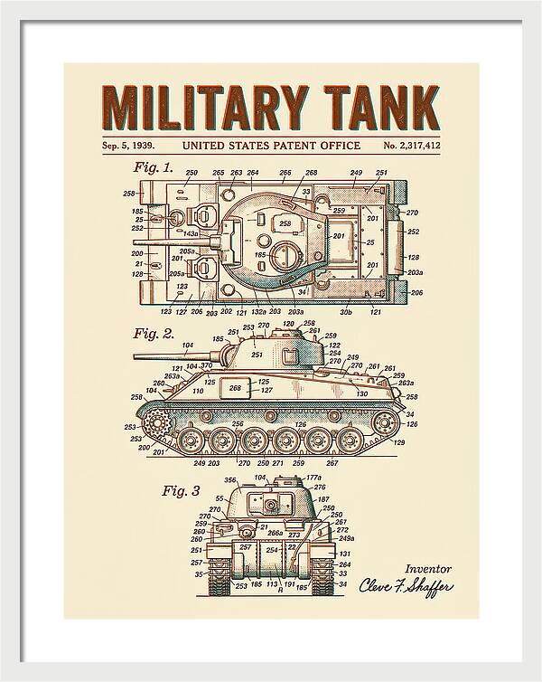 Military Tank Retro Patent Us2317412