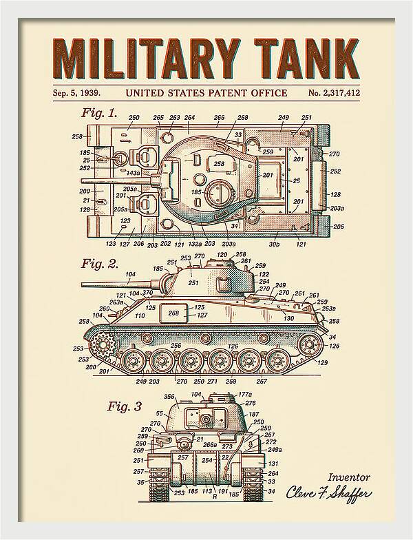 Military Tank Retro Patent Us2317412