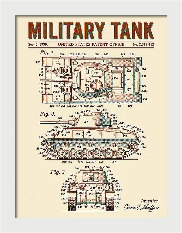 Military Tank Retro Patent Us2317412