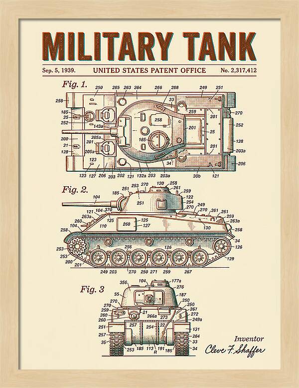 Military Tank Retro Patent Us2317412