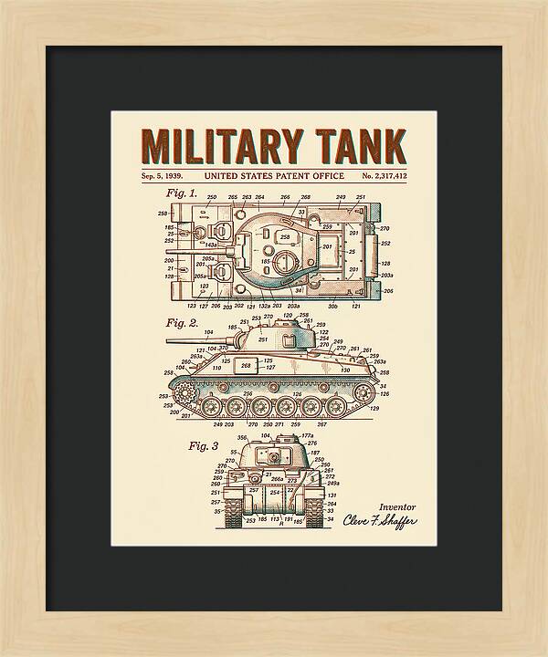 Military Tank Retro Patent Us2317412