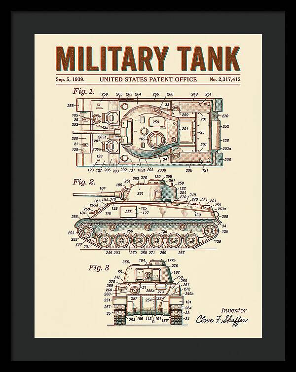 Military Tank Retro Patent Us2317412