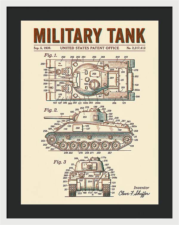 Military Tank Retro Patent Us2317412