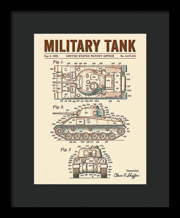 Military Tank Retro Patent Us2317412