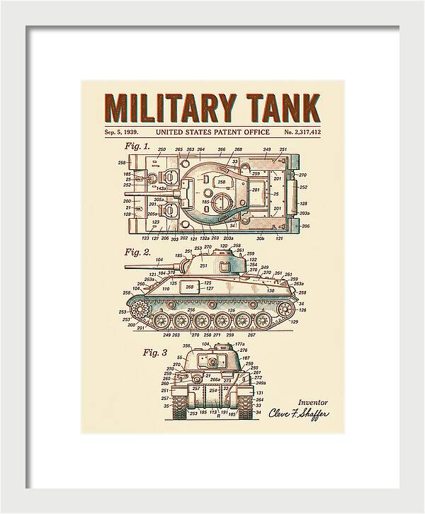 Military Tank Retro Patent Us2317412
