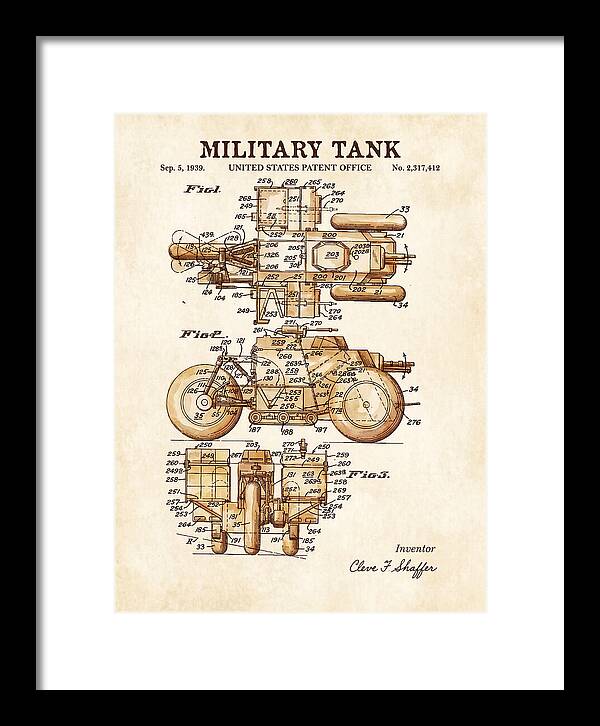 Military Tank Watercolor Patent Us2317412