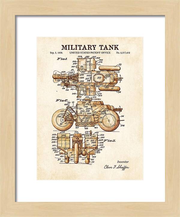 Military Tank Watercolor Patent Us2317412