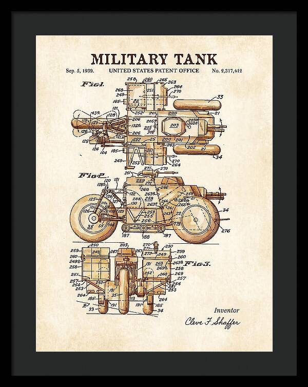 Military Tank Watercolor Patent Us2317412