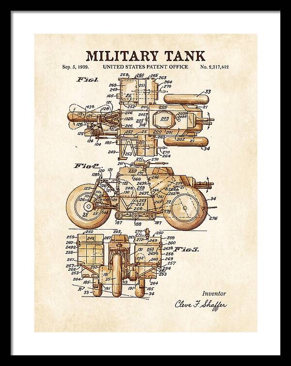 Military Tank Watercolor Patent Us2317412