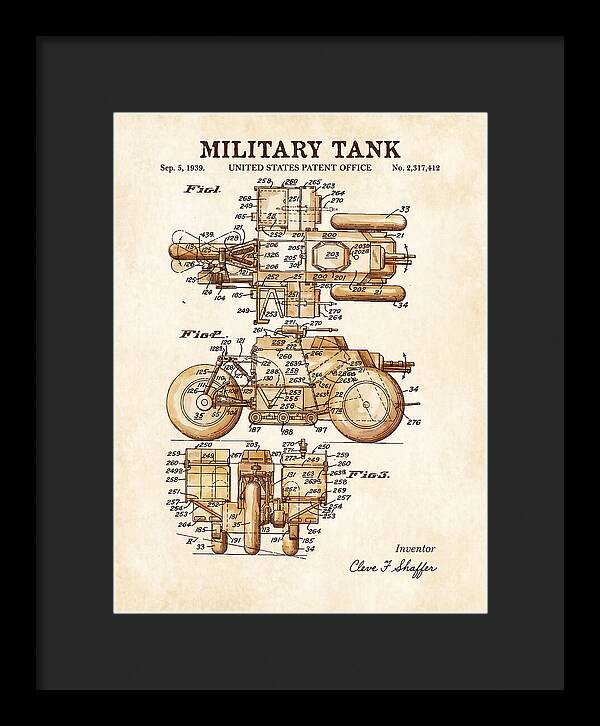 Military Tank Watercolor Patent Us2317412