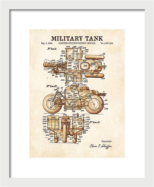 Military Tank Watercolor Patent Us2317412