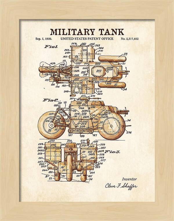 Military Tank Watercolor Patent Us2317412
