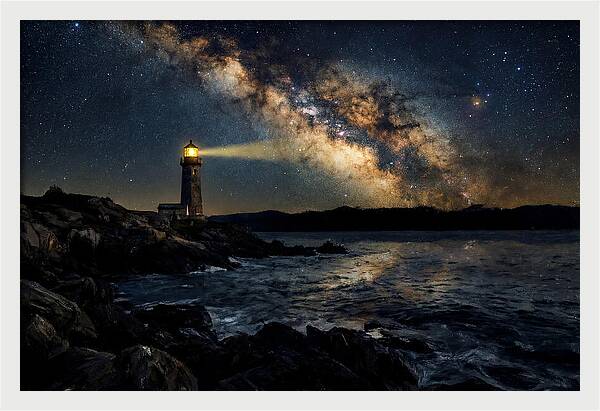 Milky Way Illuminating The Lighthouse