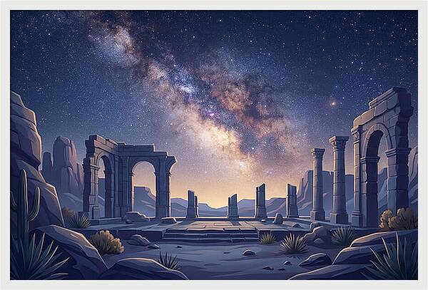 Milky Way Over Ancient Ruins