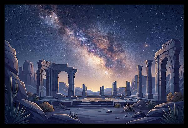 Milky Way Over Ancient Ruins