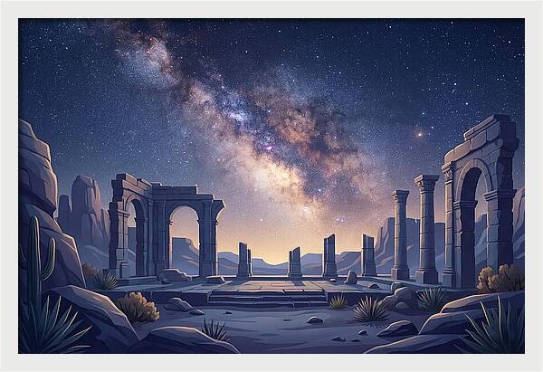 Milky Way Over Ancient Ruins