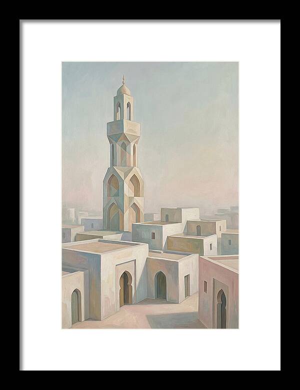 Minaret Above White Buildings
