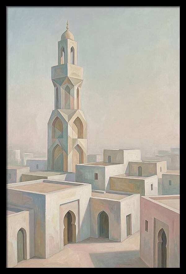 Minaret Above White Buildings