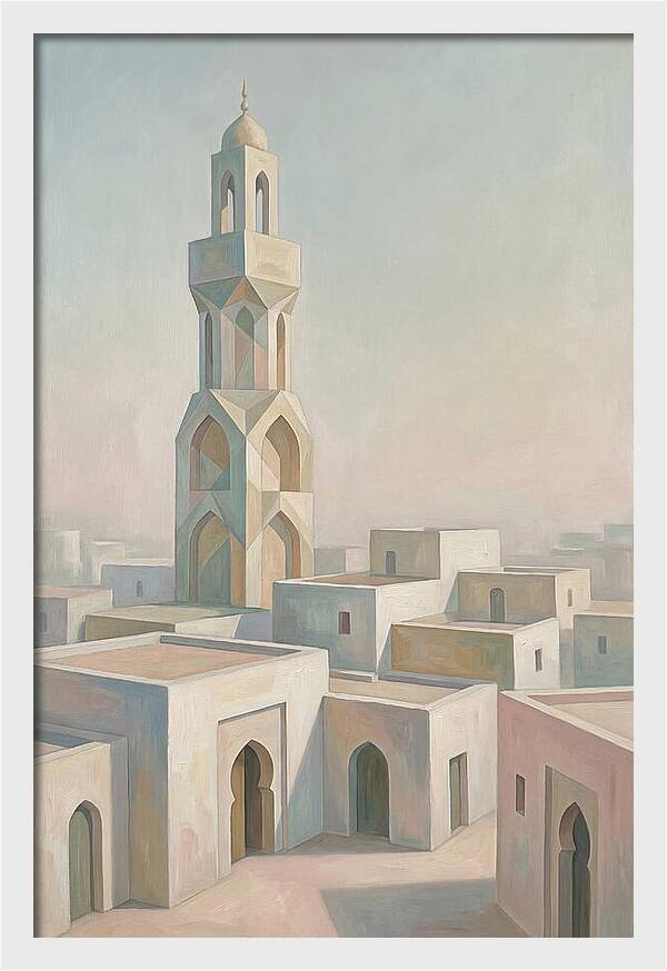 Minaret Above White Buildings