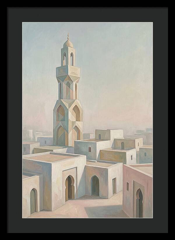 Minaret Above White Buildings