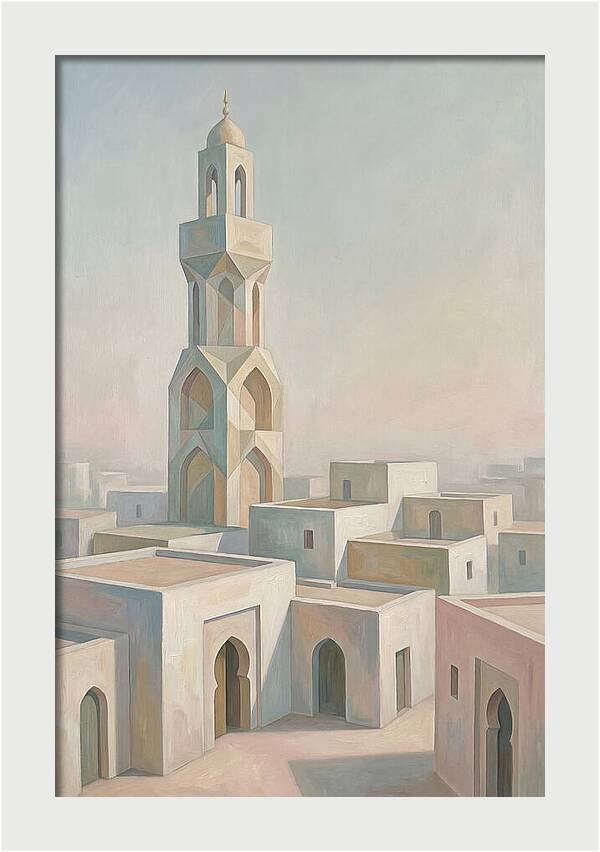 Minaret Above White Buildings