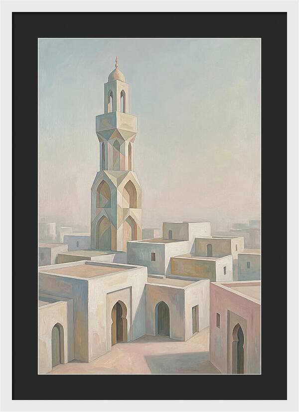 Minaret Above White Buildings