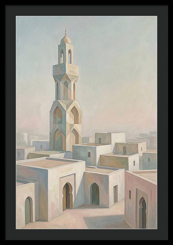Minaret Above White Buildings