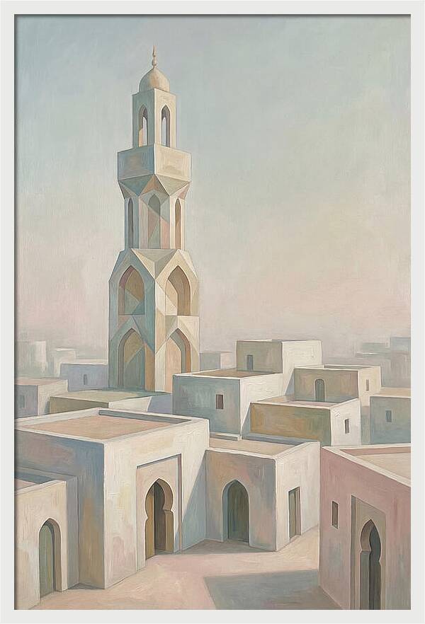 Minaret Above White Buildings