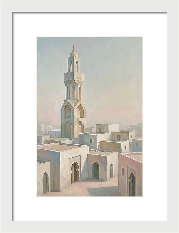 Minaret Above White Buildings