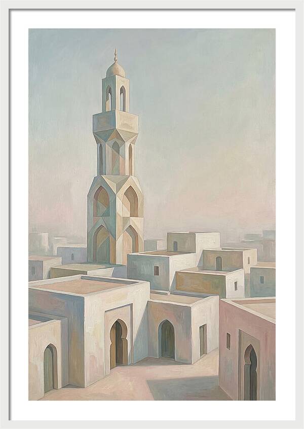 Minaret Above White Buildings