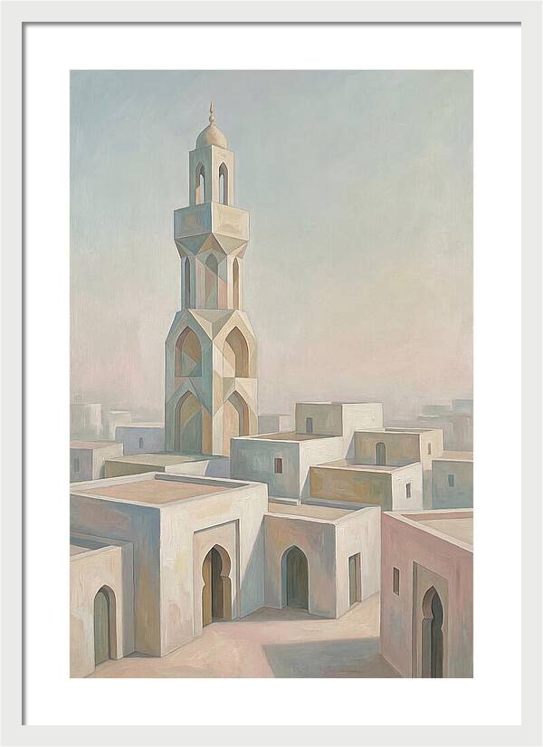 Minaret Above White Buildings