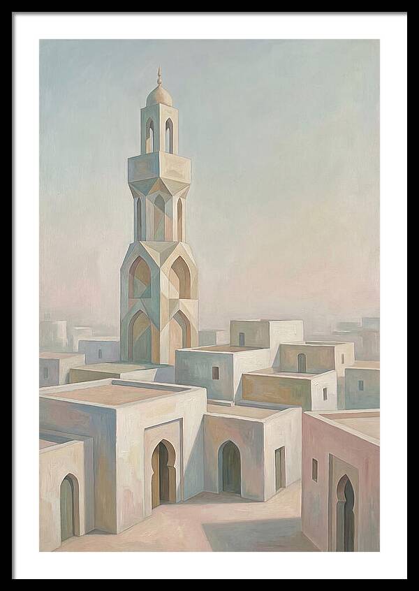Minaret Above White Buildings