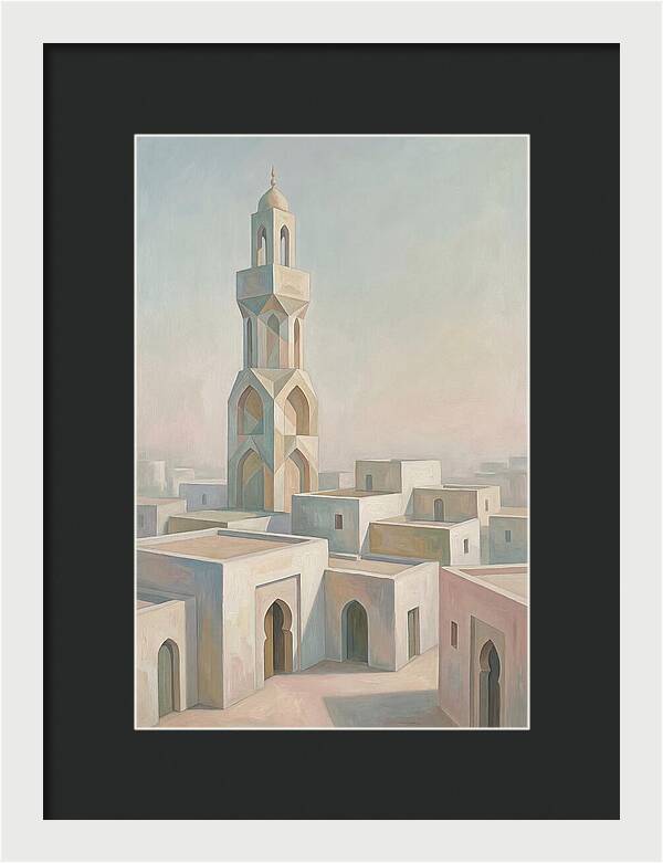 Minaret Above White Buildings