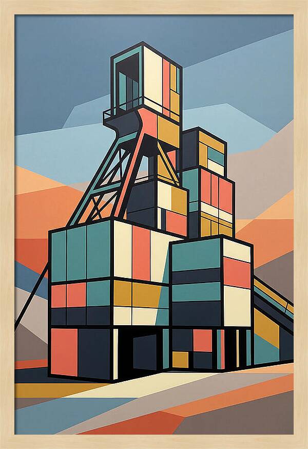 Mine Structure In Abstract Colors