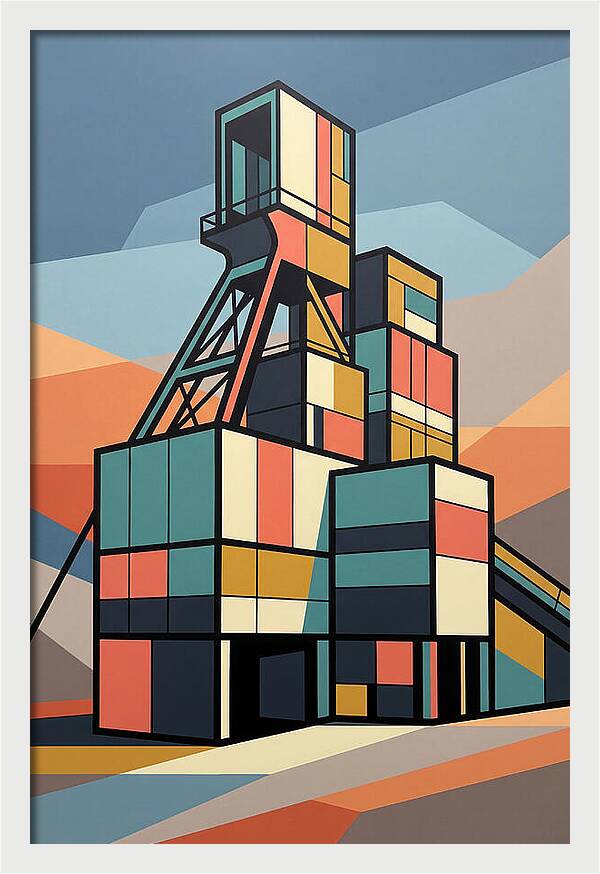 Mine Structure In Abstract Colors