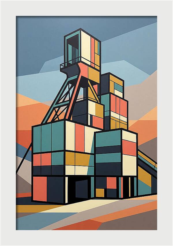 Mine Structure In Abstract Colors