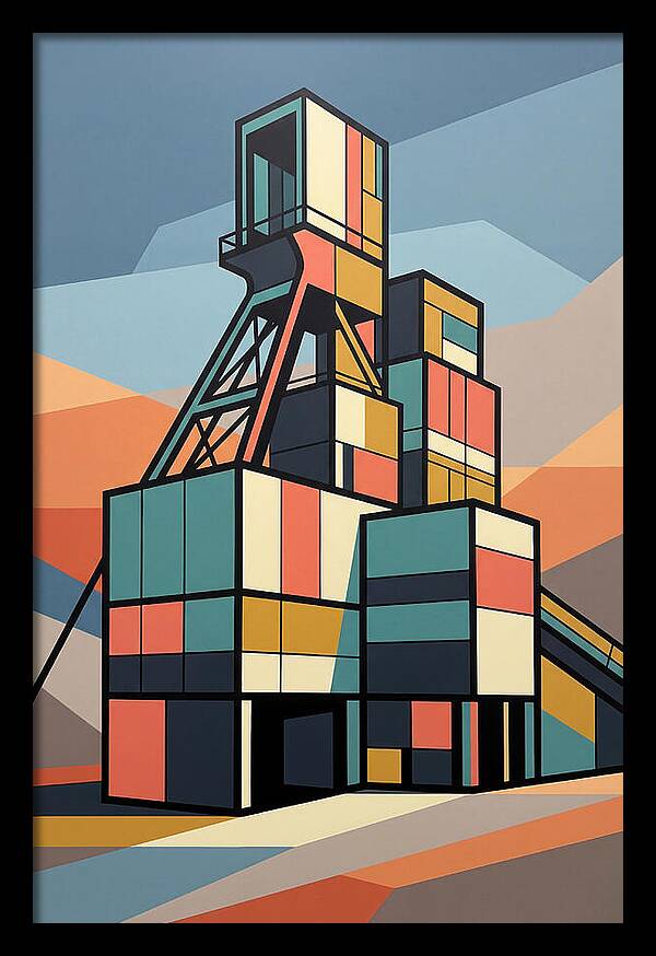 Mine Structure In Abstract Colors