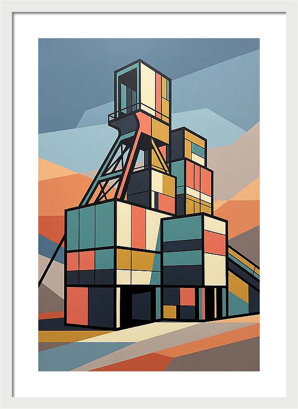 Mine Structure In Abstract Colors