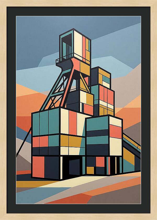 Mine Structure In Abstract Colors