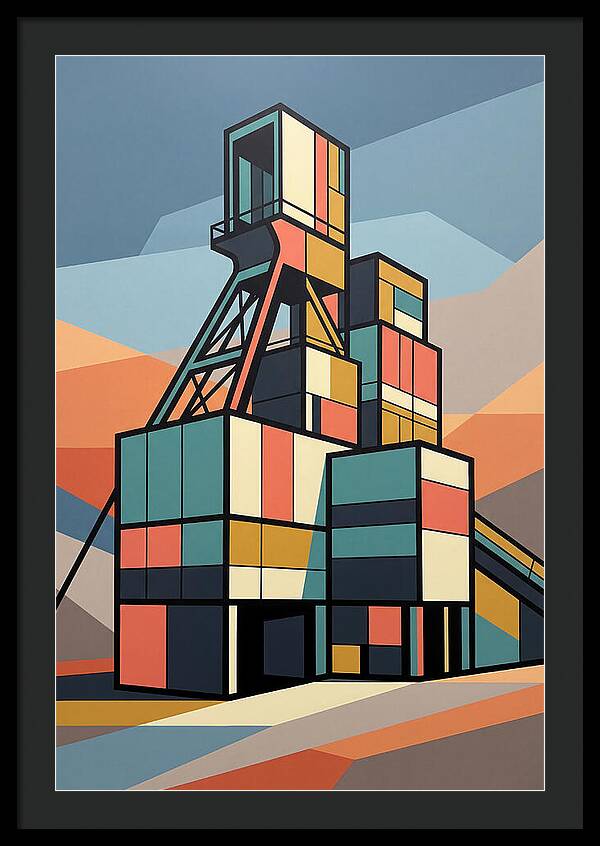 Mine Structure In Abstract Colors